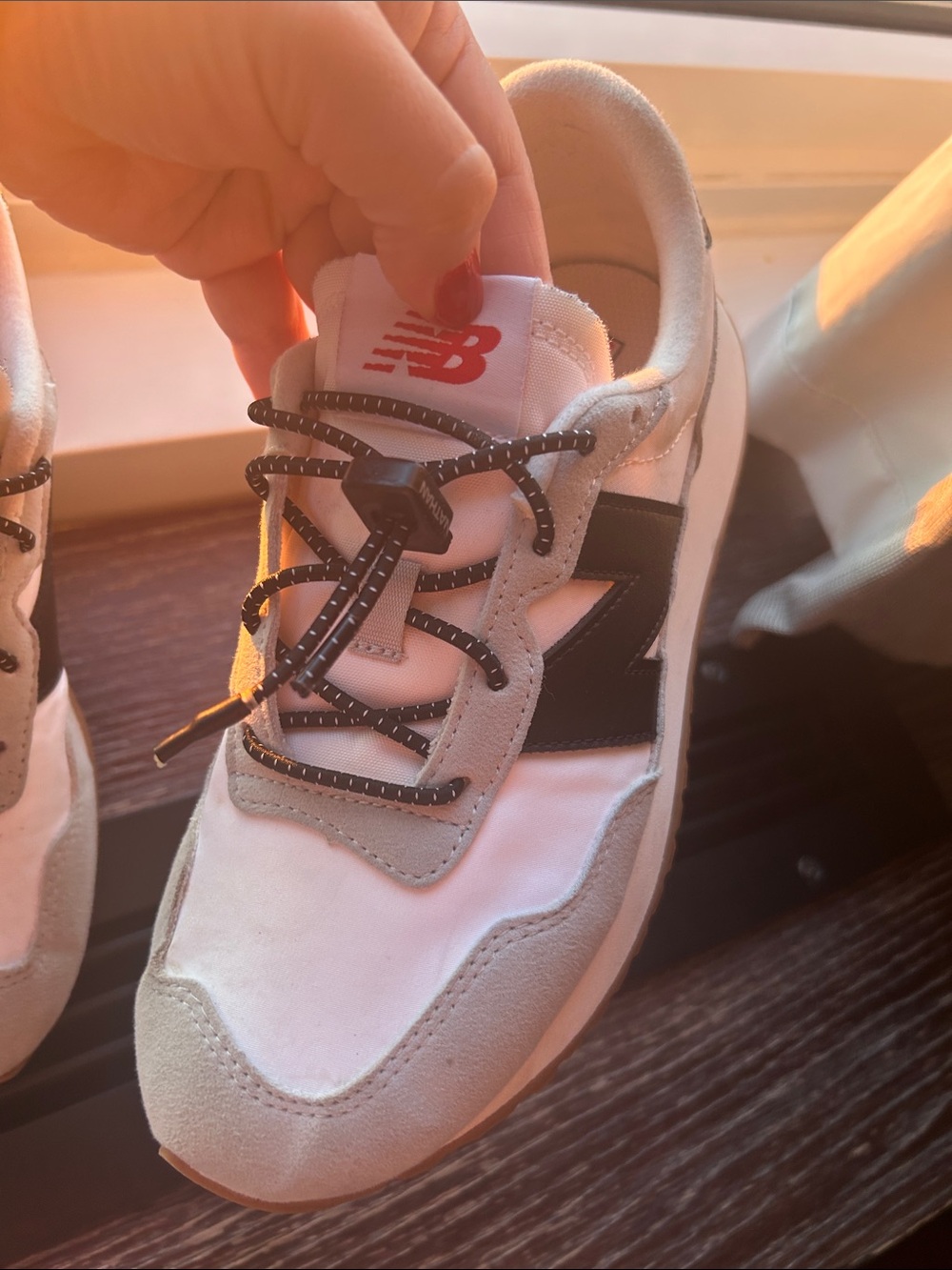 New Balance White, Black & Gray Retro Runner